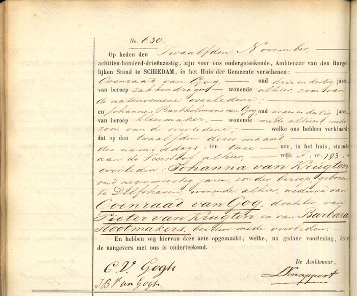 12 nov 1863 overlijden Johanna van Krugten Schiedam